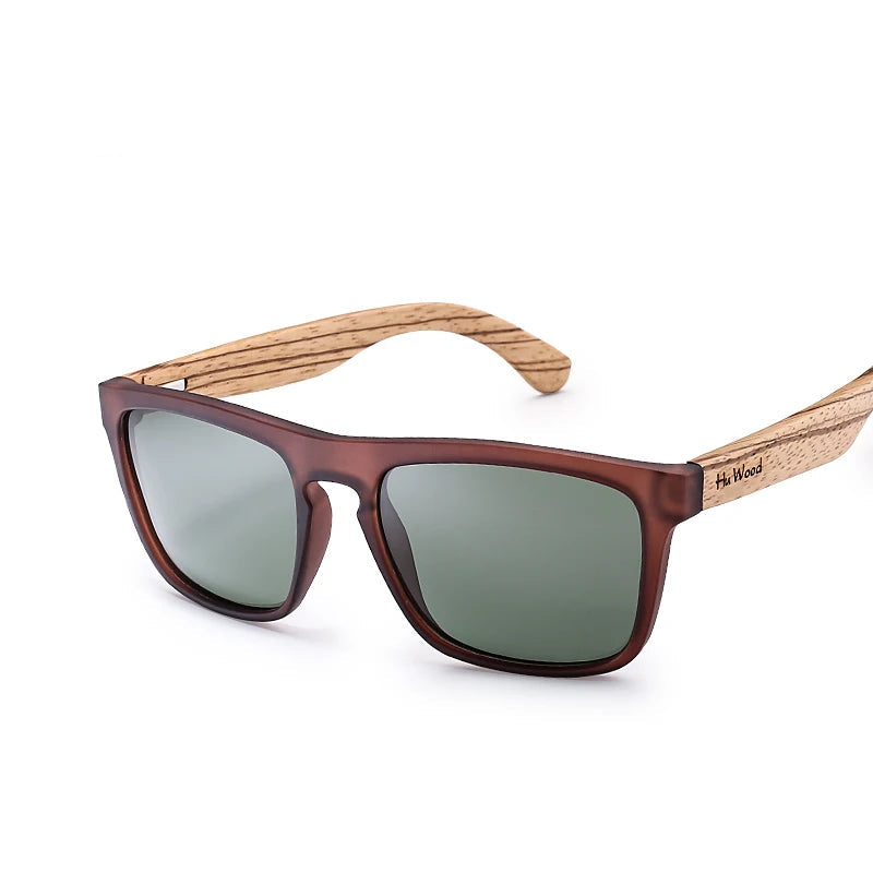 Polarized Sunglasses with Wooden Frames