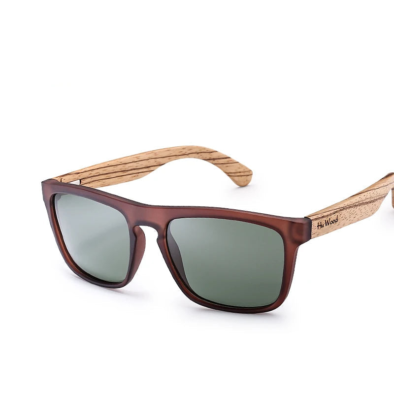 Polarized Sunglasses with Wooden Frames