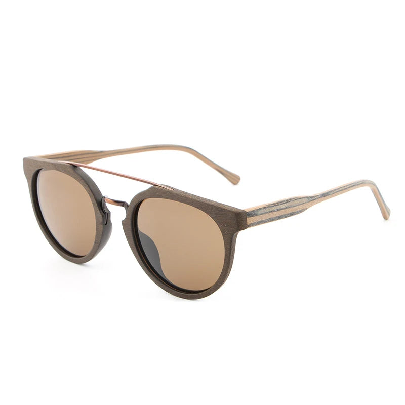 Vintage Luxury: Polarised Wood & Acetate Sunglasses for Men and Women