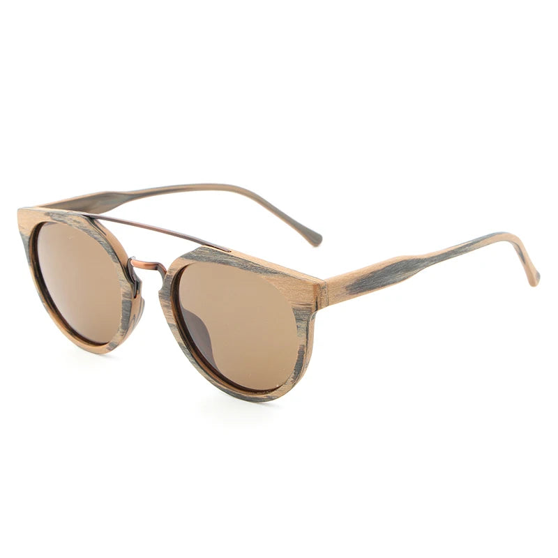 Vintage Luxury: Polarised Wood & Acetate Sunglasses for Men and Women