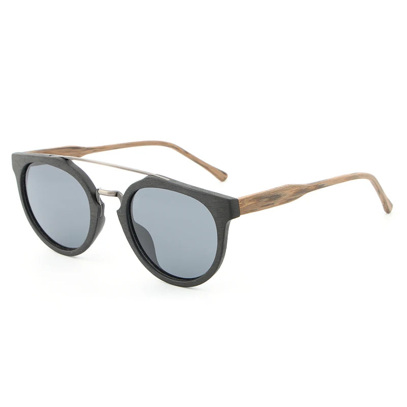 Vintage Luxury: Polarised Wood & Acetate Sunglasses for Men and Women