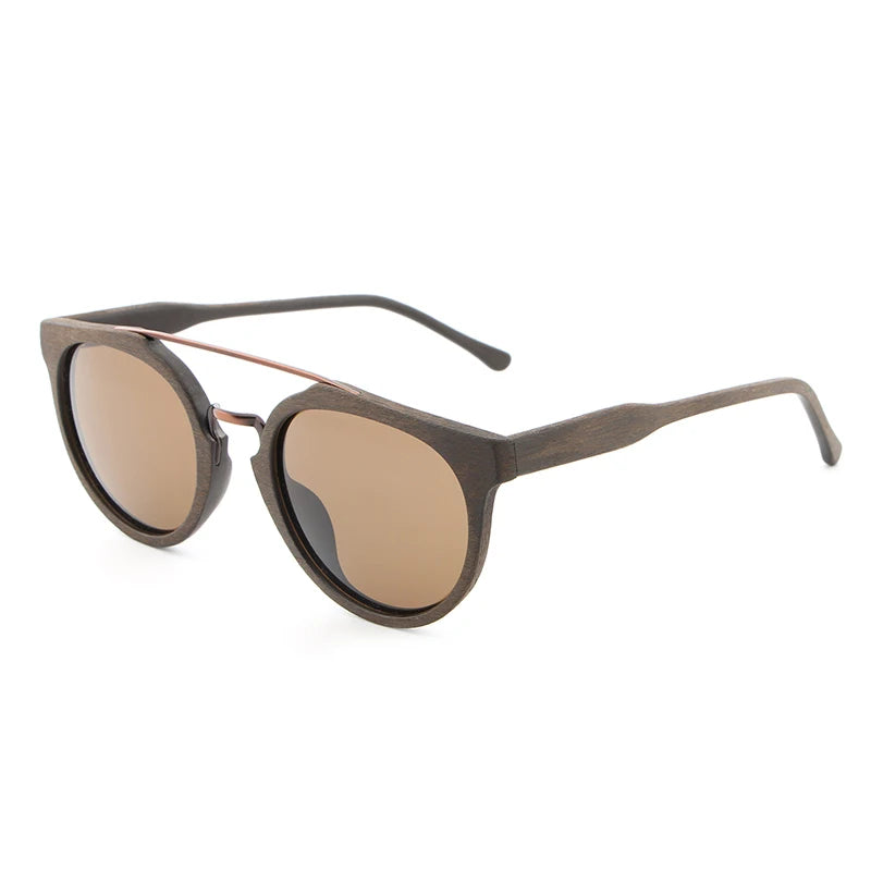 Vintage Luxury: Polarised Wood & Acetate Sunglasses for Men and Women
