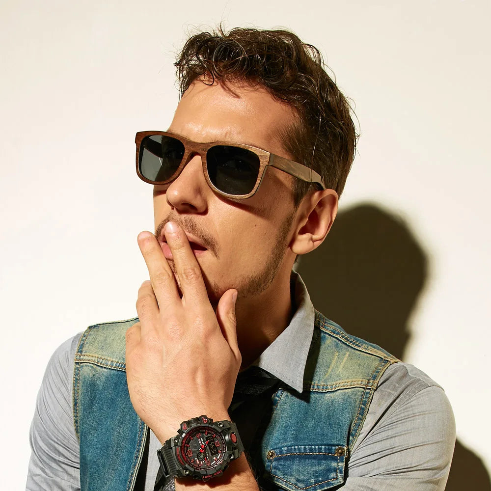 Sustainable Style: Wooden Frame Polarised Sunglasses for Men & Women
