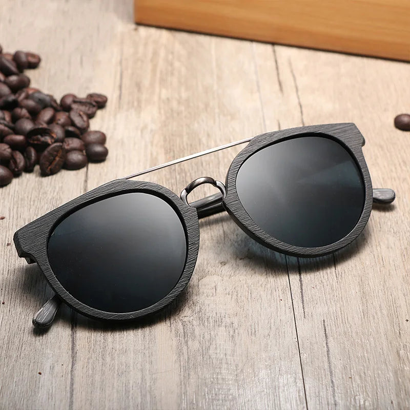 Vintage Luxury: Polarised Wood & Acetate Sunglasses for Men and Women
