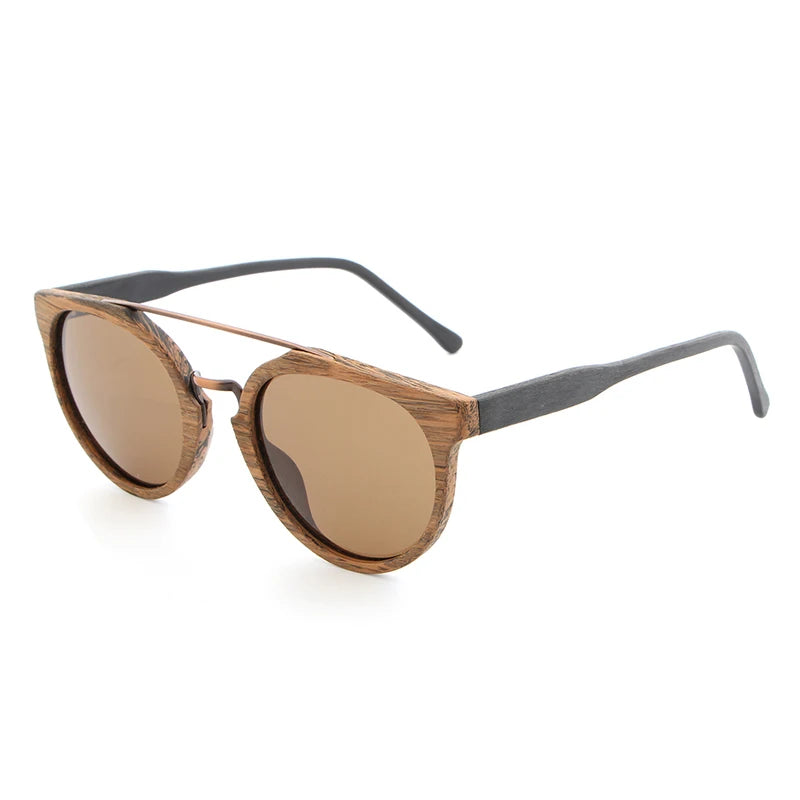Vintage Luxury: Polarised Wood & Acetate Sunglasses for Men and Women