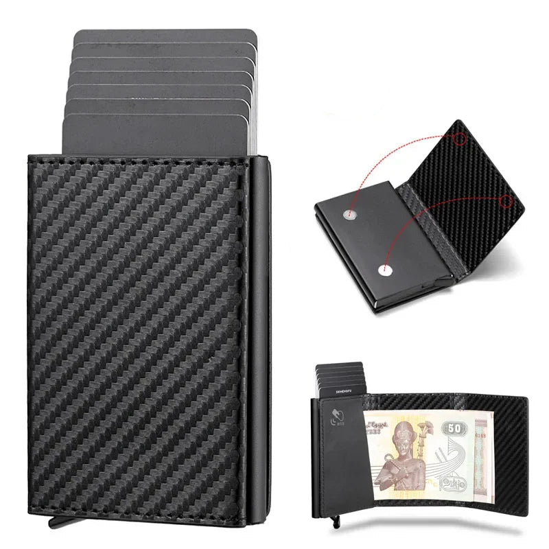 Unisex RFID Blocking Bifold Wallet – Card & ID Holder with Magnetic Closure