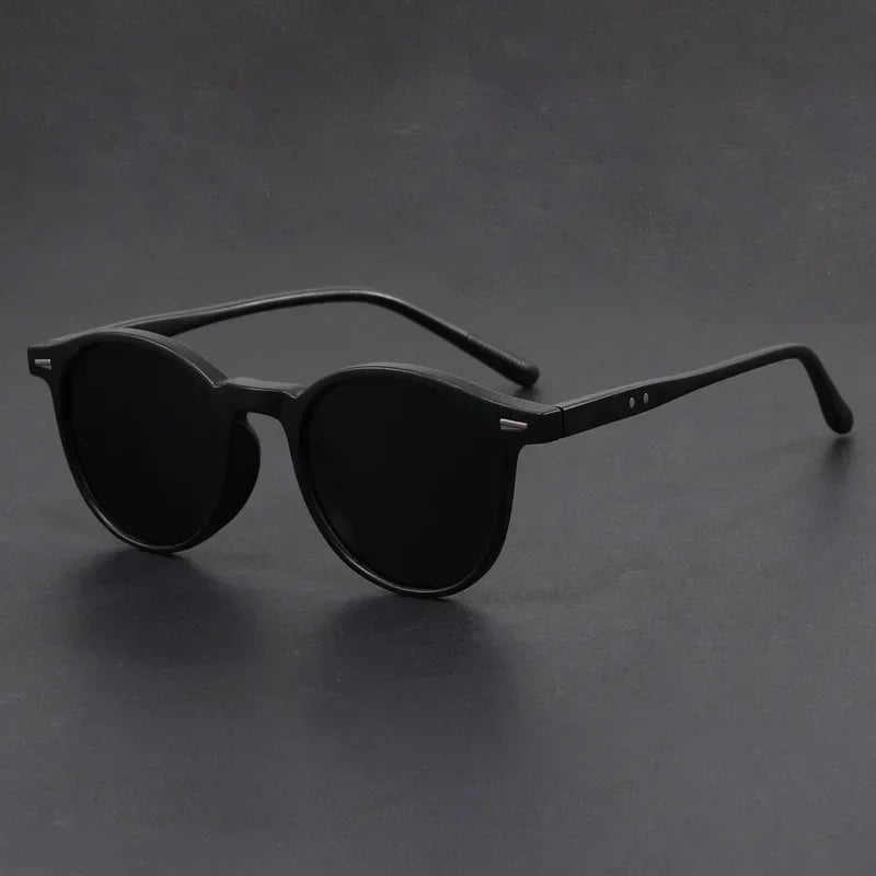 Ultralight Polarized Sunglasses - Retro Round Glasses Black