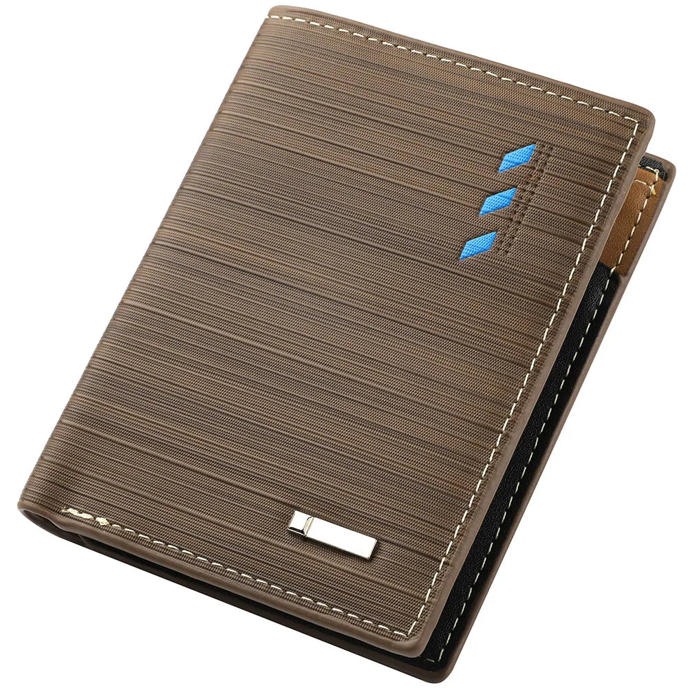 Men’s Short PU Leather Wallet – Multi-Slot Credit Card Holder Casual Wallet