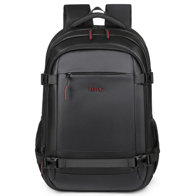 Men’s Large-Capacity Laptop Backpack – Durable Travel Bag with Side Pocket & Safety Zip Closure