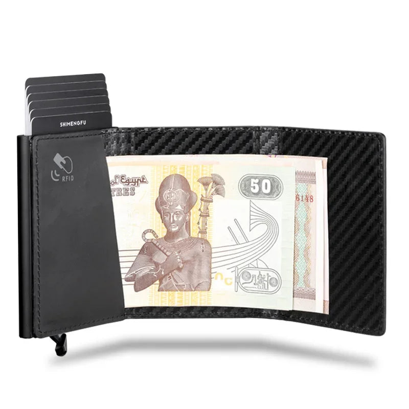 Unisex RFID Blocking Bifold Wallet – Card & ID Holder with Magnetic Closure