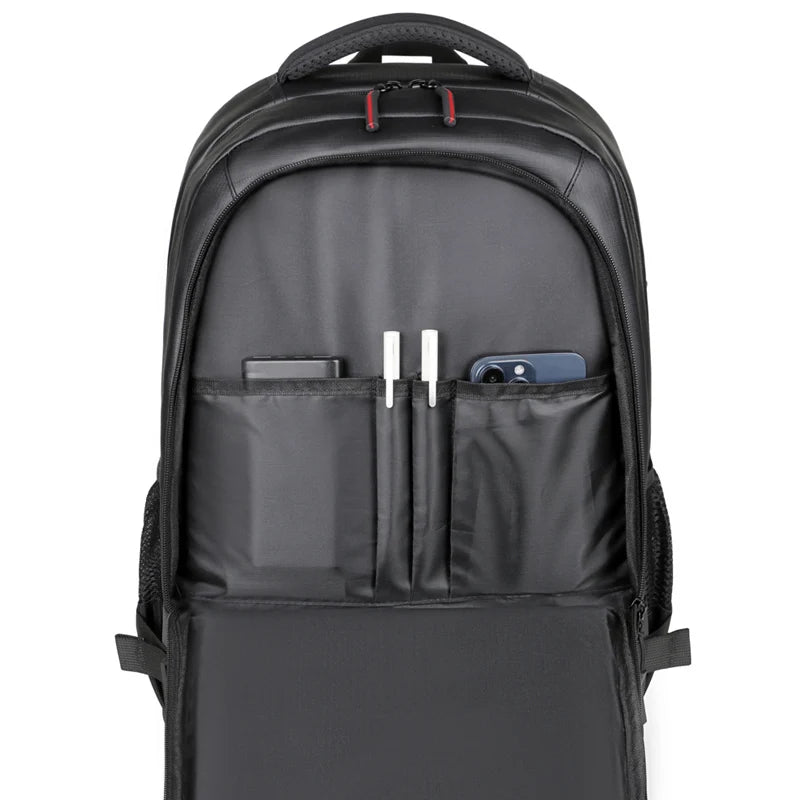 Men’s Large-Capacity Laptop Backpack – Durable Travel Bag with Side Pocket & Safety Zip Closure