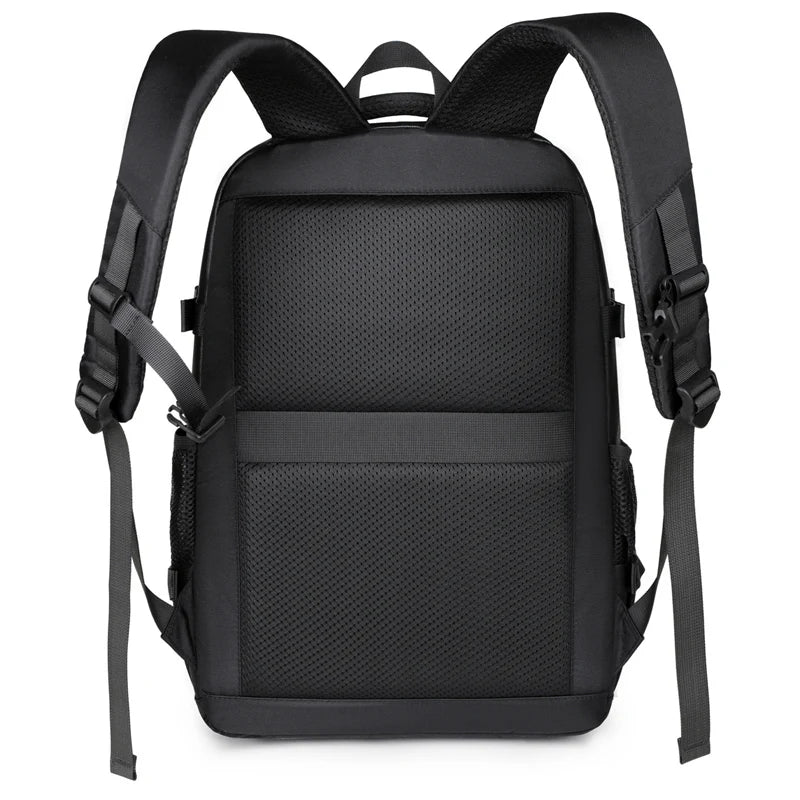 Men’s Large-Capacity Laptop Backpack – Durable Travel Bag with Side Pocket & Safety Zip Closure