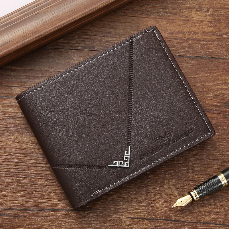 Men’s Slim Money Clip Wallet – Leather Short Bifold Card & ID Holder