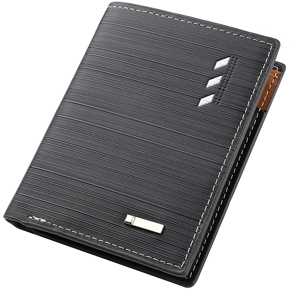 Men’s Short PU Leather Wallet – Multi-Slot Credit Card Holder Casual Wallet