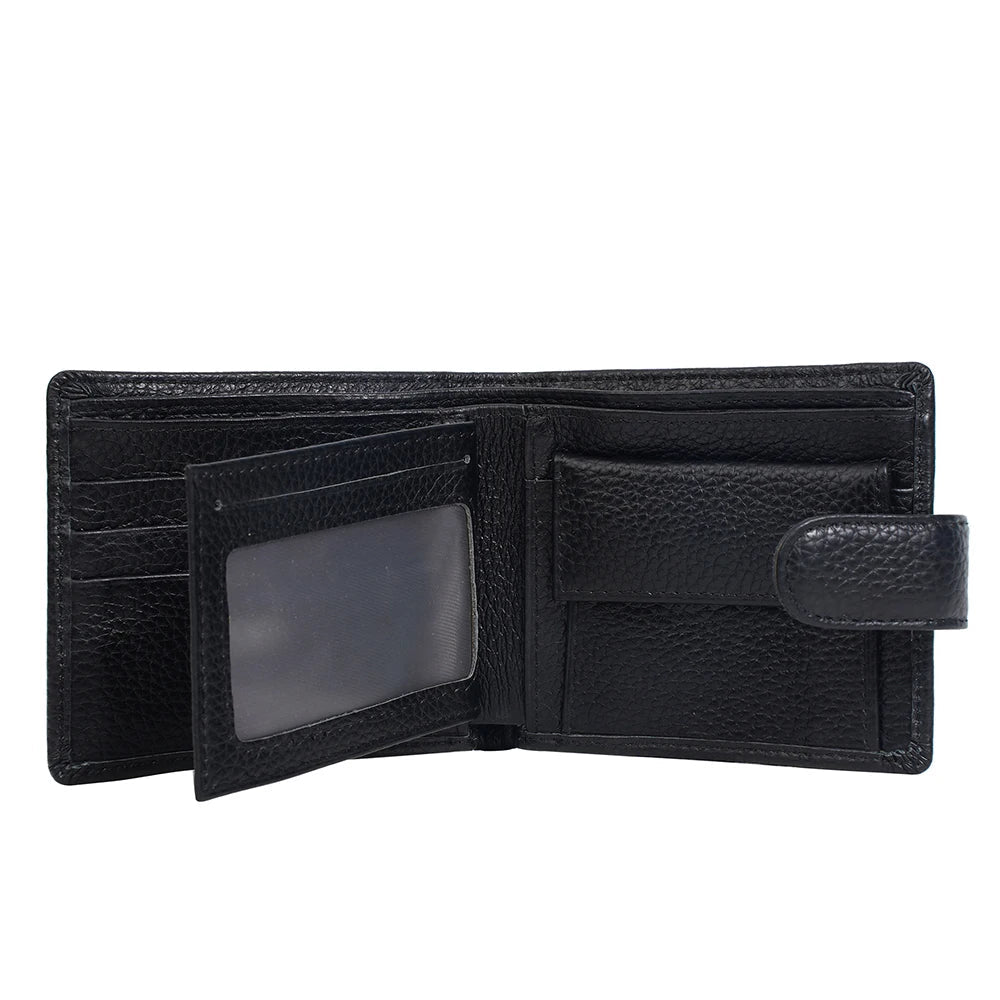 Baellerry Genuine Leather Men’s Wallet – Card Holder, Zipper & Premium Buckle