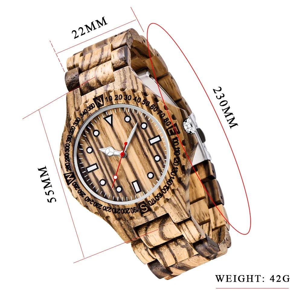 Classic Striped Wooden Watch – Timeless Elegance, Effortless Style
