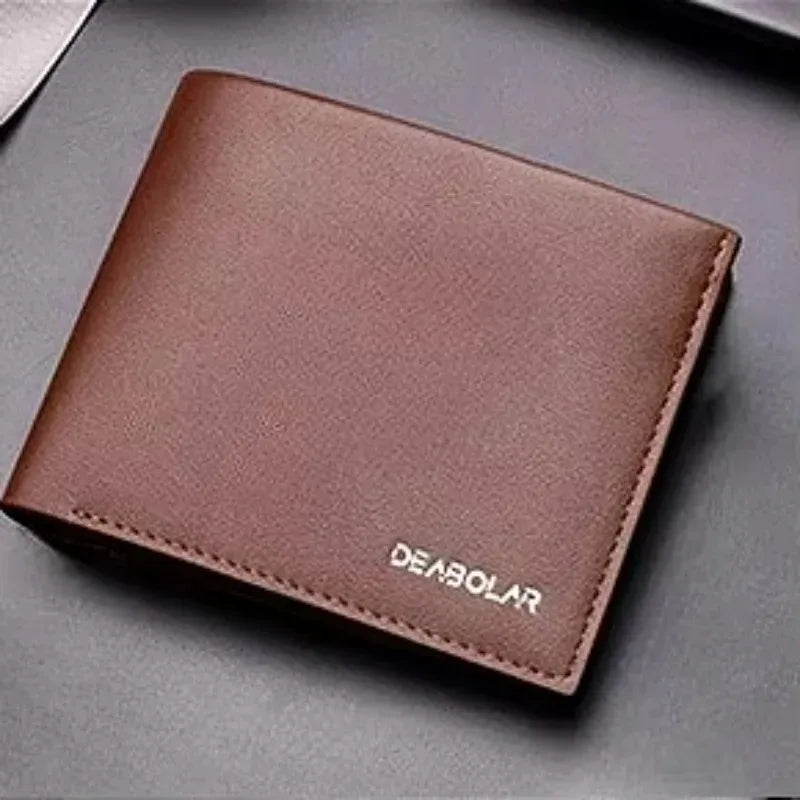 Genuine Leather Men’s Wallet – Premium Real Cowhide Short Wallet