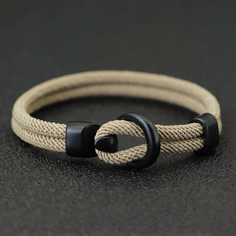 Men’s Double Layer Rope Paracord Bracelet – Fashion & Survival Outdoor Style