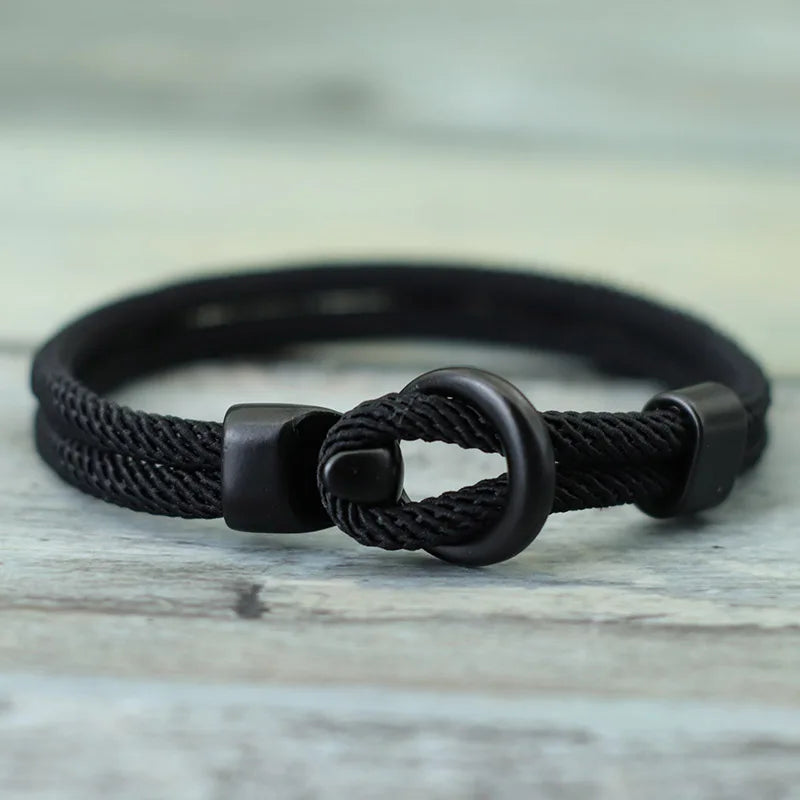 Men’s Double Layer Rope Paracord Bracelet – Fashion & Survival Outdoor Style