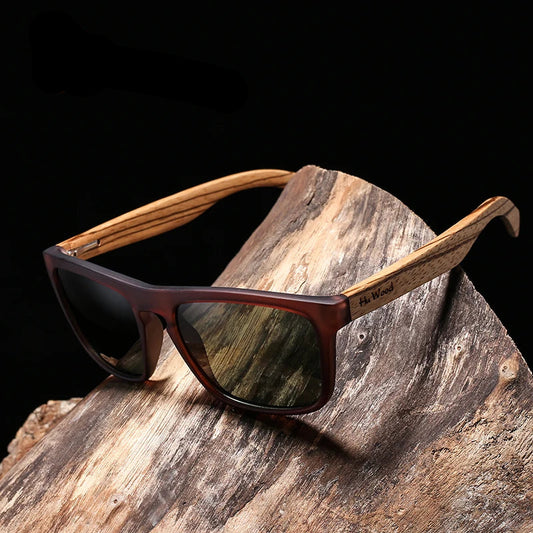 Polarized Sunglasses with Wooden Frames