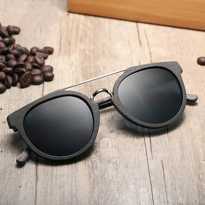 Vintage Luxury: Polarised Wood & Acetate Sunglasses for Men and Women