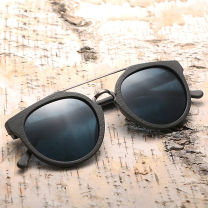 Vintage Luxury: Polarised Wood & Acetate Sunglasses for Men and Women