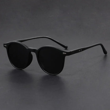 Ultralight Polarized Sunglasses - Retro Round Glasses Black