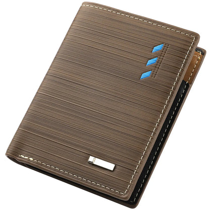 Men’s Short PU Leather Wallet – Multi-Slot Credit Card Holder Casual Wallet