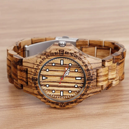 Classic Striped Wooden Watch – Timeless Elegance, Effortless Style