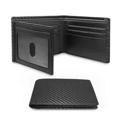 Slim Minimalist Tri-Fold Carbon Fibre Wallet – RFID Blocking, ID Window & 9 Card Slots