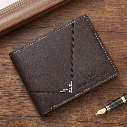 Men’s Slim Money Clip Wallet – Leather Short Bifold Card & ID Holder