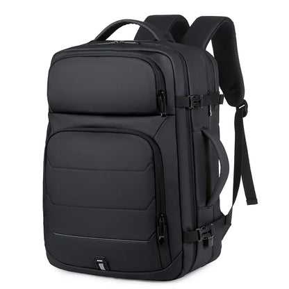 Expandable Men’s 17-Inch Laptop Backpack – Waterproof, USB Charging Port, Travel & School Bag