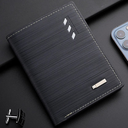 Men’s Short PU Leather Wallet – Multi-Slot Credit Card Holder Casual Wallet