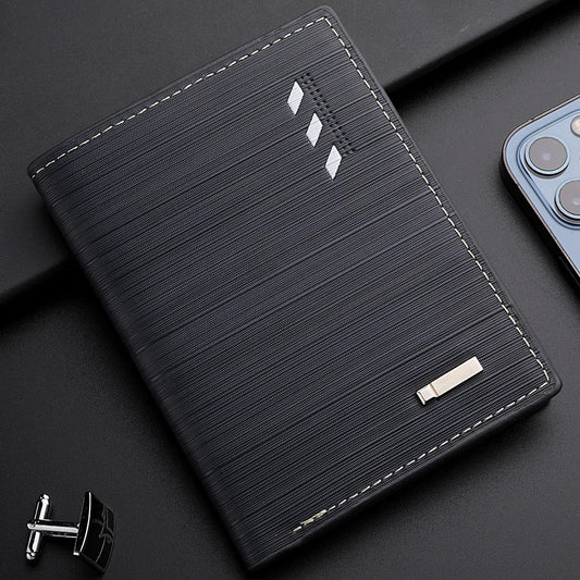 Men’s Short PU Leather Wallet – Multi-Slot Credit Card Holder Casual Wallet