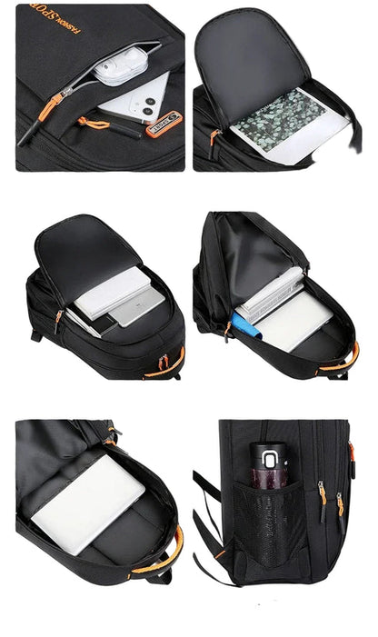 Men's Backpacks Oxford Waterproof Rucksack Business Computer Bag Casual Travel Backpack Senior High School Student Schoolbag