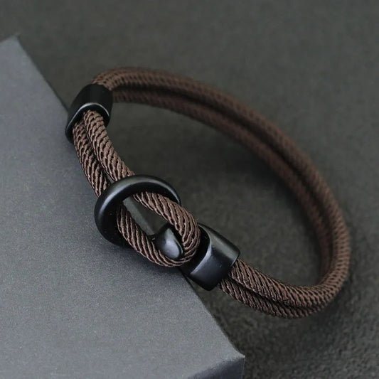Men’s Double Layer Rope Paracord Bracelet – Fashion & Survival Outdoor Style