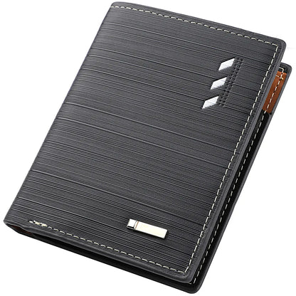 Men’s Short PU Leather Wallet – Multi-Slot Credit Card Holder Casual Wallet
