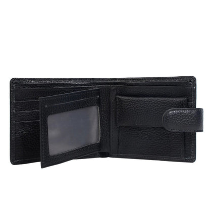 Baellerry Genuine Leather Men’s Wallet – Card Holder, Zipper & Premium Buckle