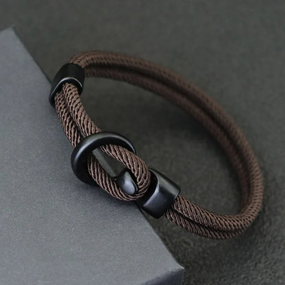 Men’s Double Layer Rope Paracord Bracelet – Fashion & Survival Outdoor Style