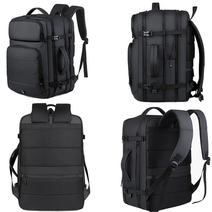 Expandable Men’s 17-Inch Laptop Backpack – Waterproof, USB Charging Port, Travel & School Bag